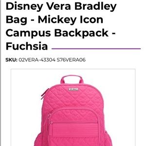 Disney Vera Bradley backpack